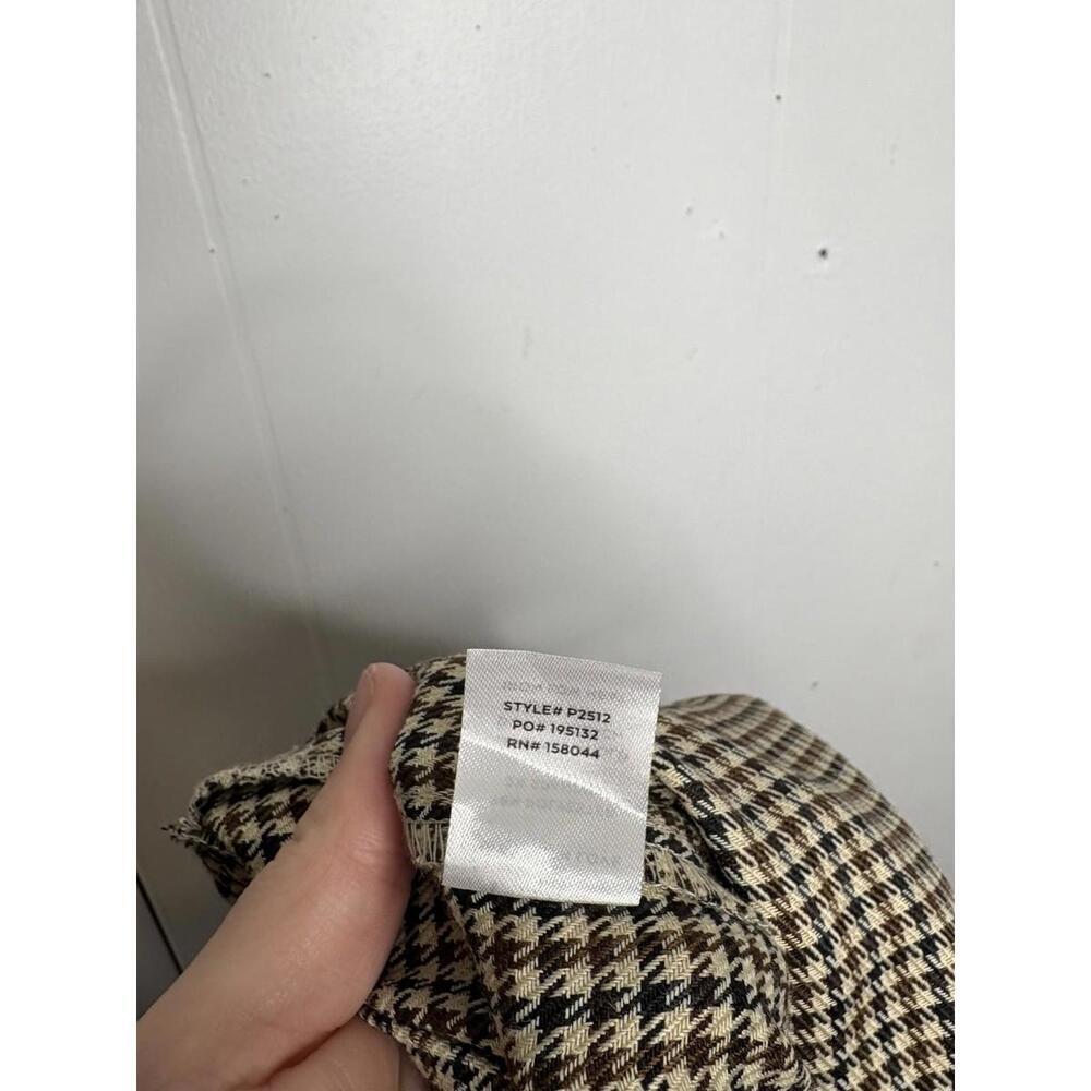 Lulus Pants Womens Small Houndstooth Plaid Wide Leg High Rise Academia Pleated - Picture 7 of 10